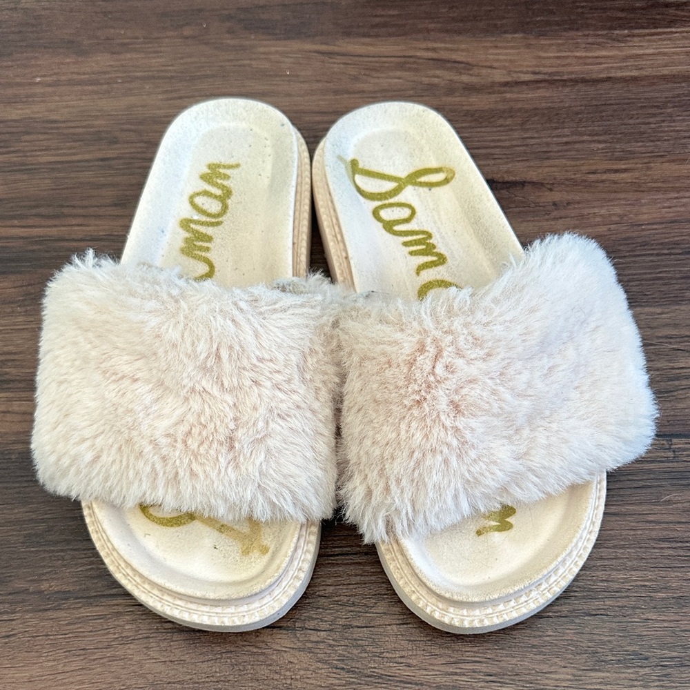 Sam Edelman Women's Pink Furry Slippers